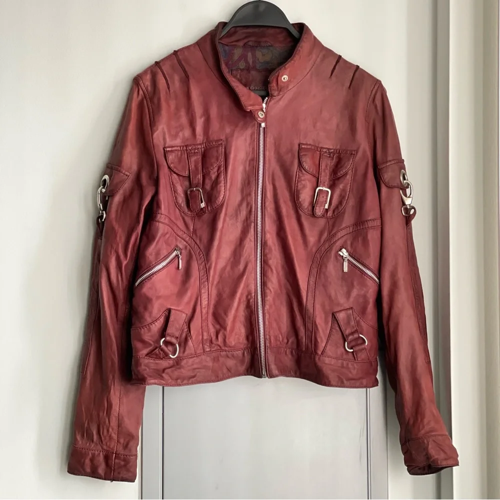 BOD & CHRISTENSEN Merlot Leather Jacket - Picture 1 of 11